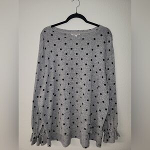 Zac & Rachel Gray Sweater with Black Dots